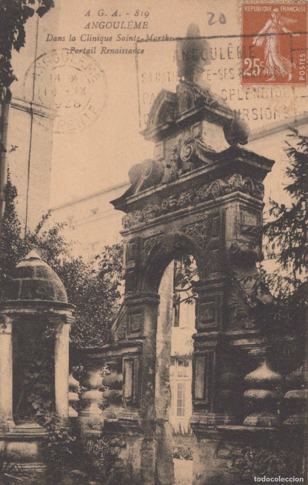 Postcards: France Angouleme Clinique Sainte Marthe Portail Renaissance *YAC464