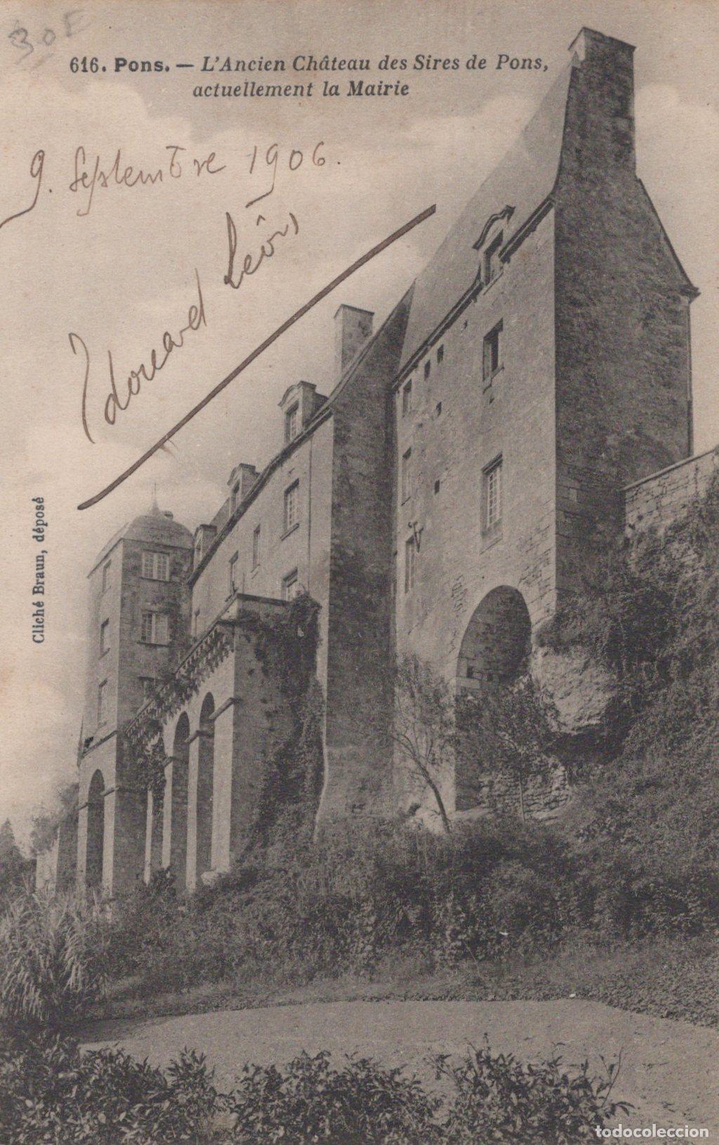 Postkarten: France Pons Ancien Ch&acirc;teau des Sires Mairie Post&eacute;e 1906 *YAC479