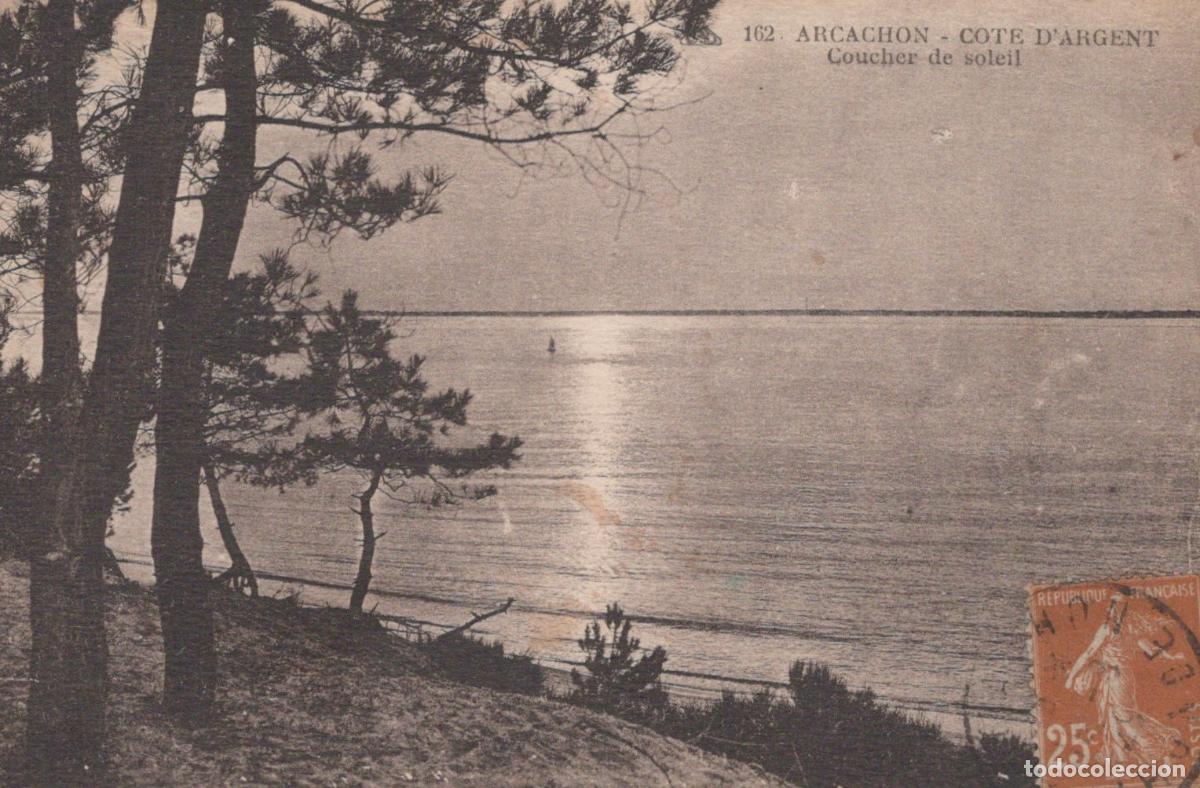 Postkarten: France Arcachon C&ocirc;te D Argent Coucher de Soleil sur le Bassin *YAC700