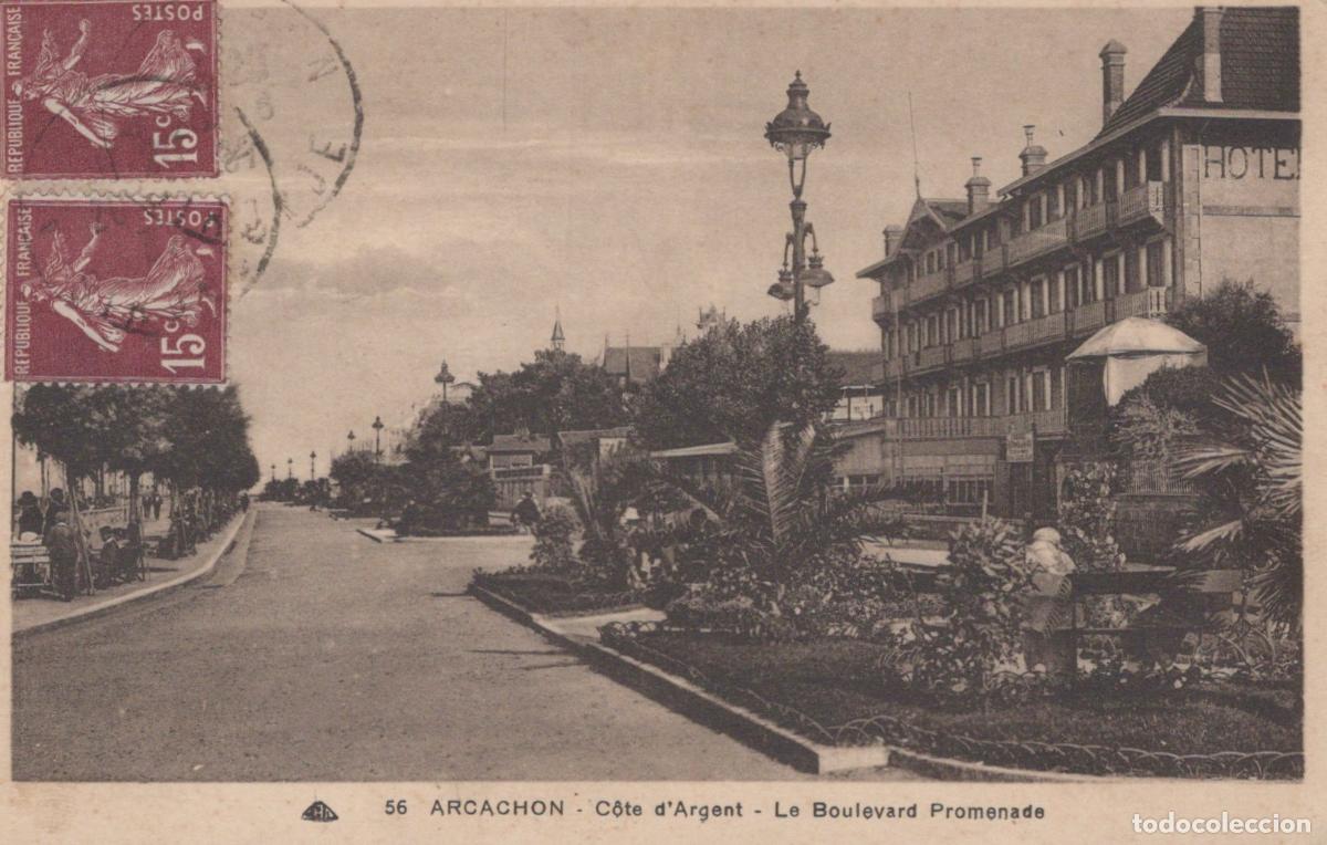 Postkarten: France Arcachon Boulevard Promenade Avec H&ocirc;tel *YAC709