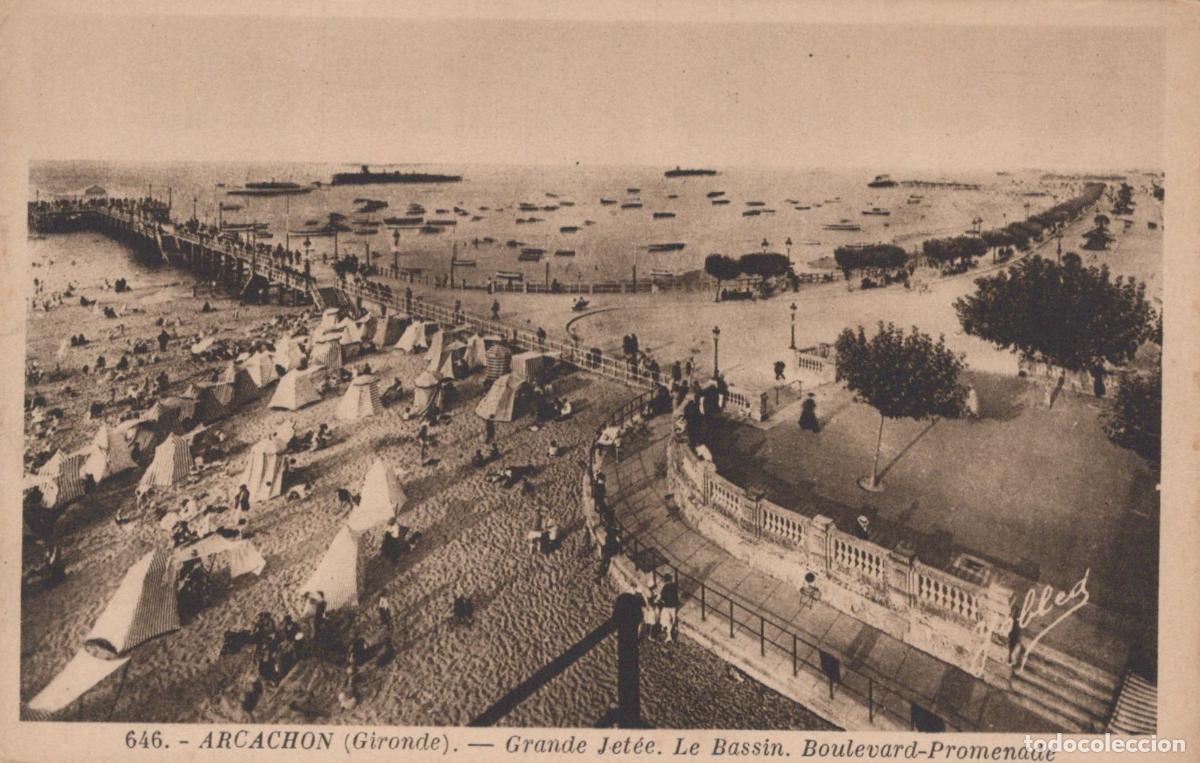 Cartes Postales: France Arcachon Gironde Grande Jet&eacute;e Bassin Boulevard Plage Unposted *YAC719