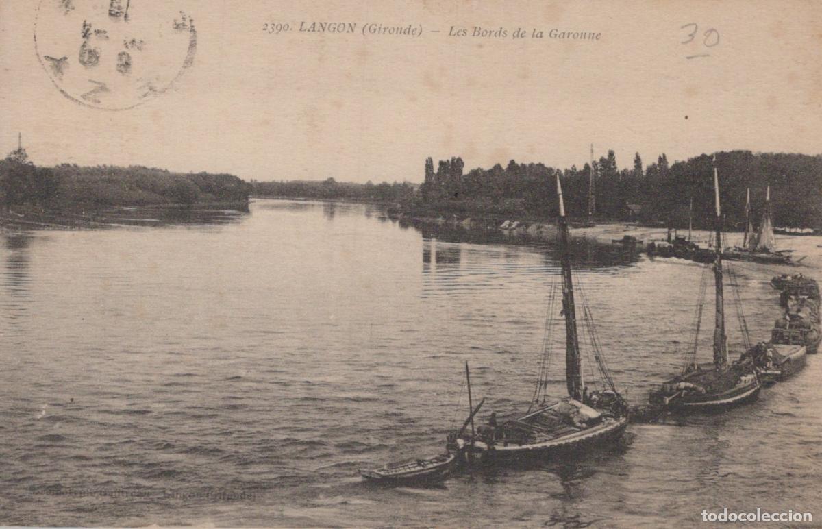 Cartoline: France Langon Bords de la Garonne Sc&egrave;ne Fluviale *YAC795
