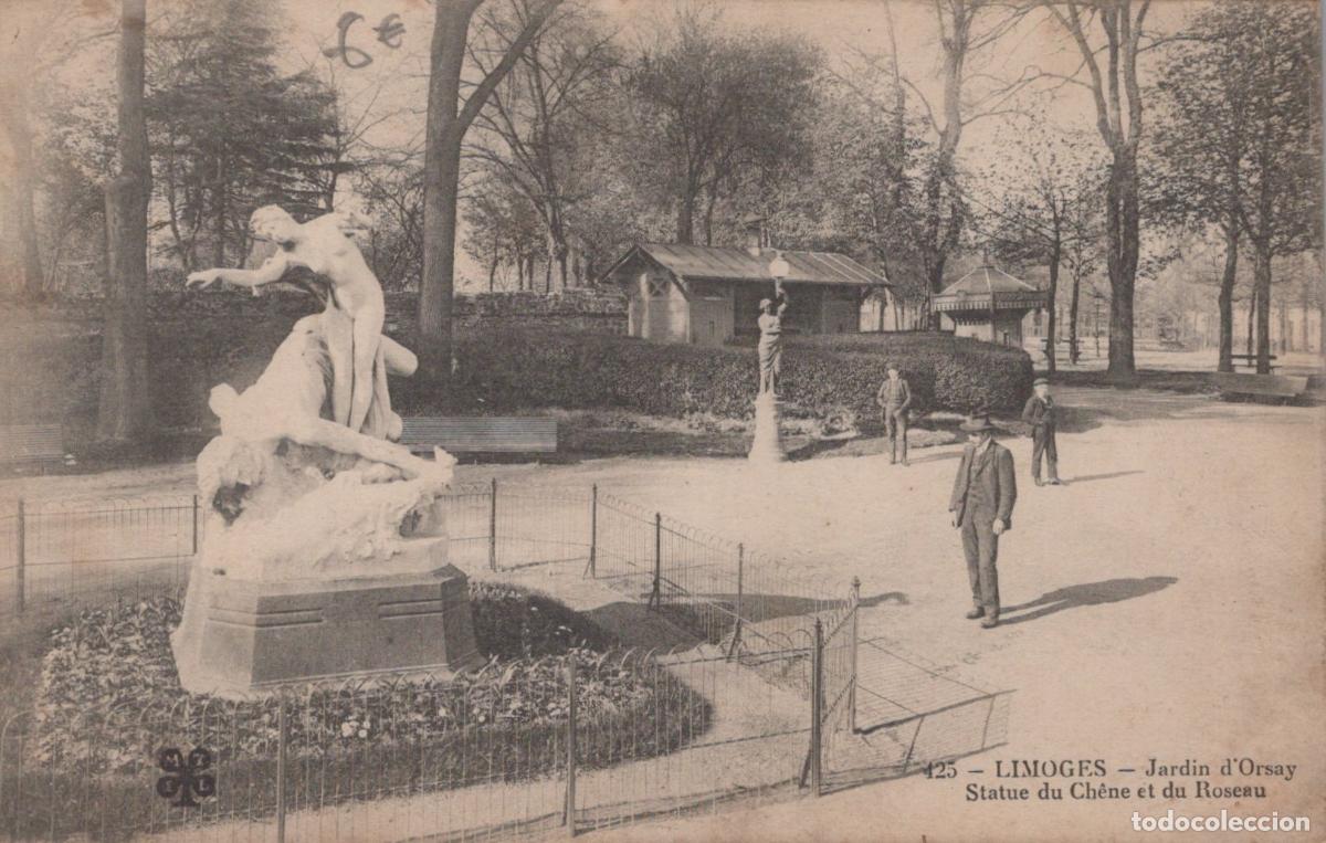 Cartoline: France Limoges Jardin D Orsay Statue Ch&ecirc;ne et Roseau *YAC610