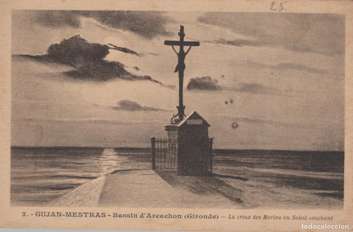 Postkarten: France Gujan Mestras La Croix des Marins au Soleil Couchant *YAC807