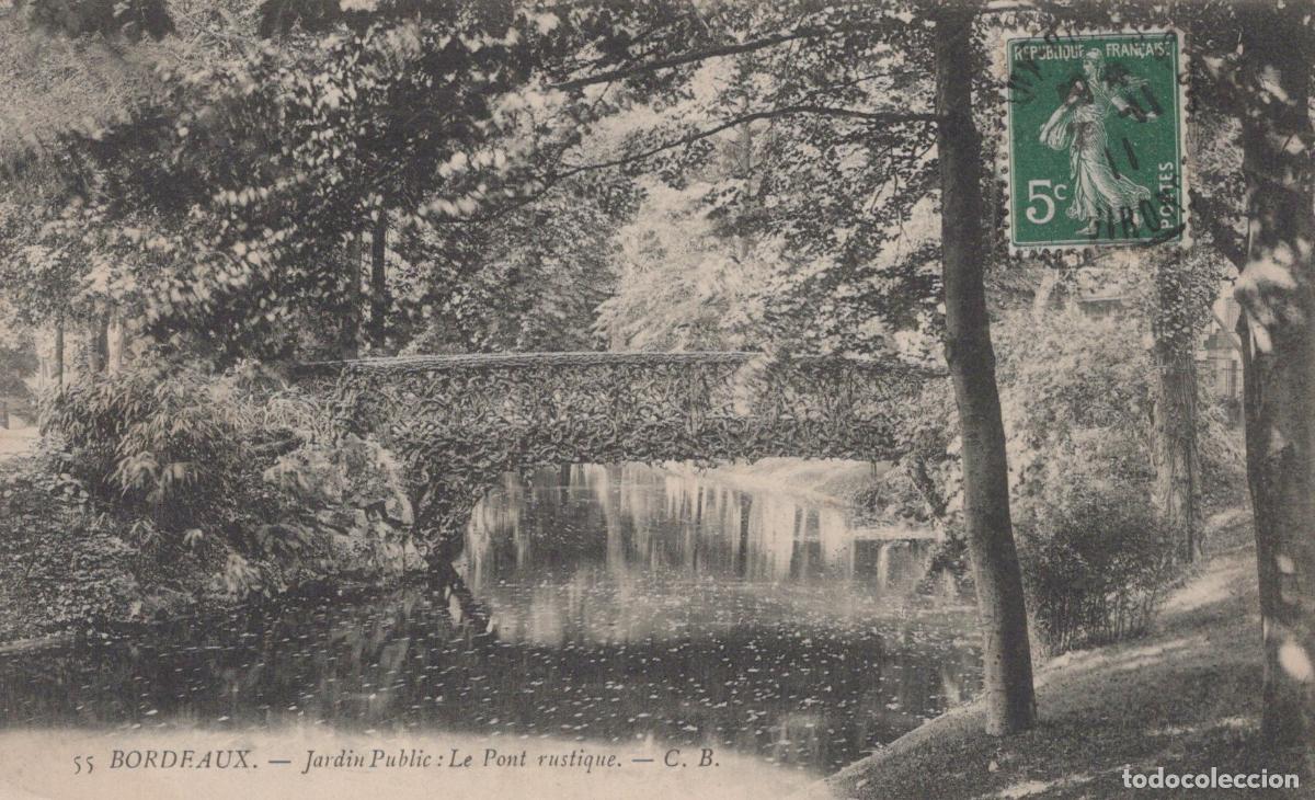 Postkarten: France Bordeaux Jardin Public le Pont Rustique Paysage Affranchie *YAC635