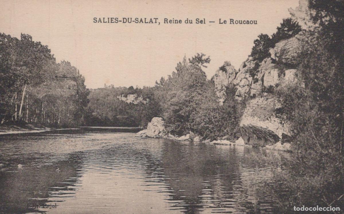 Postkarten: France Salies du Salat Paysage Rivi&egrave;re le Roucaou Unposted *YAC832