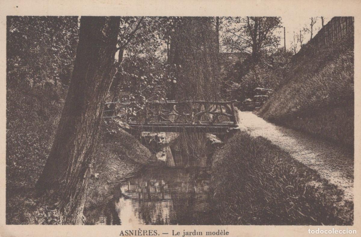 Postcards: France Asni&egrave;res &Icirc;le de Pont et Ruisseau Dans le Jardin Mod&egrave;le Unposted *YAC923