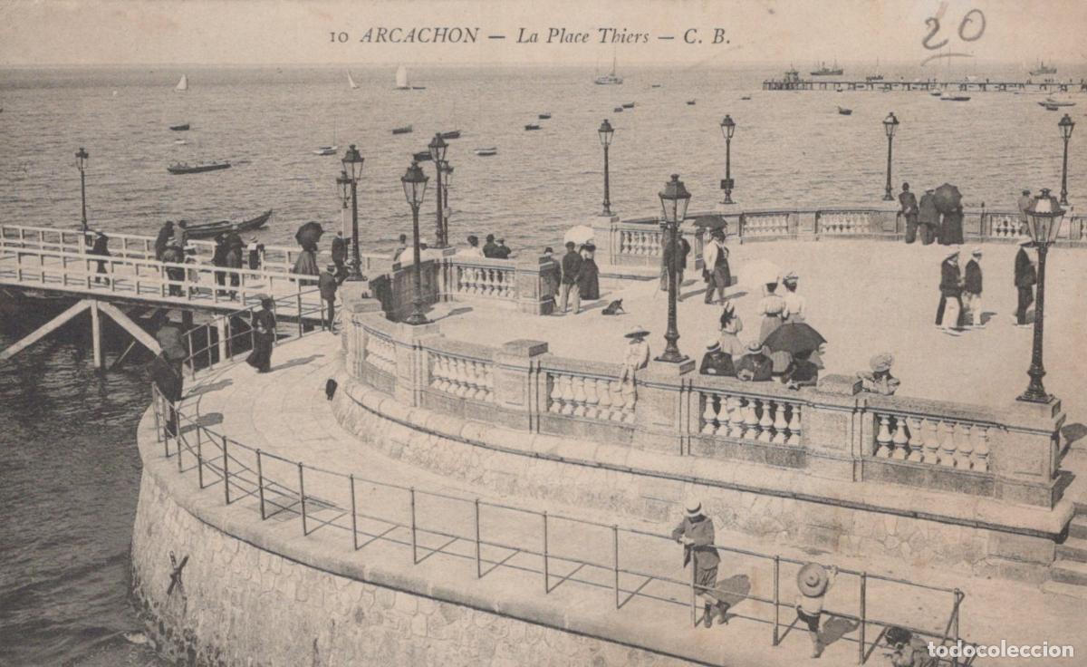 Postkarten: France Arcachon Place Thiers Promenade Personnes Unposted *YAC716