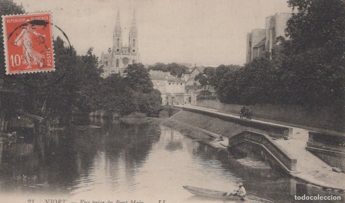 Postkarten: France Niort Vue S&egrave;vre Niortaise &Eacute;glise Pont Main Post&eacute;e *YAC950