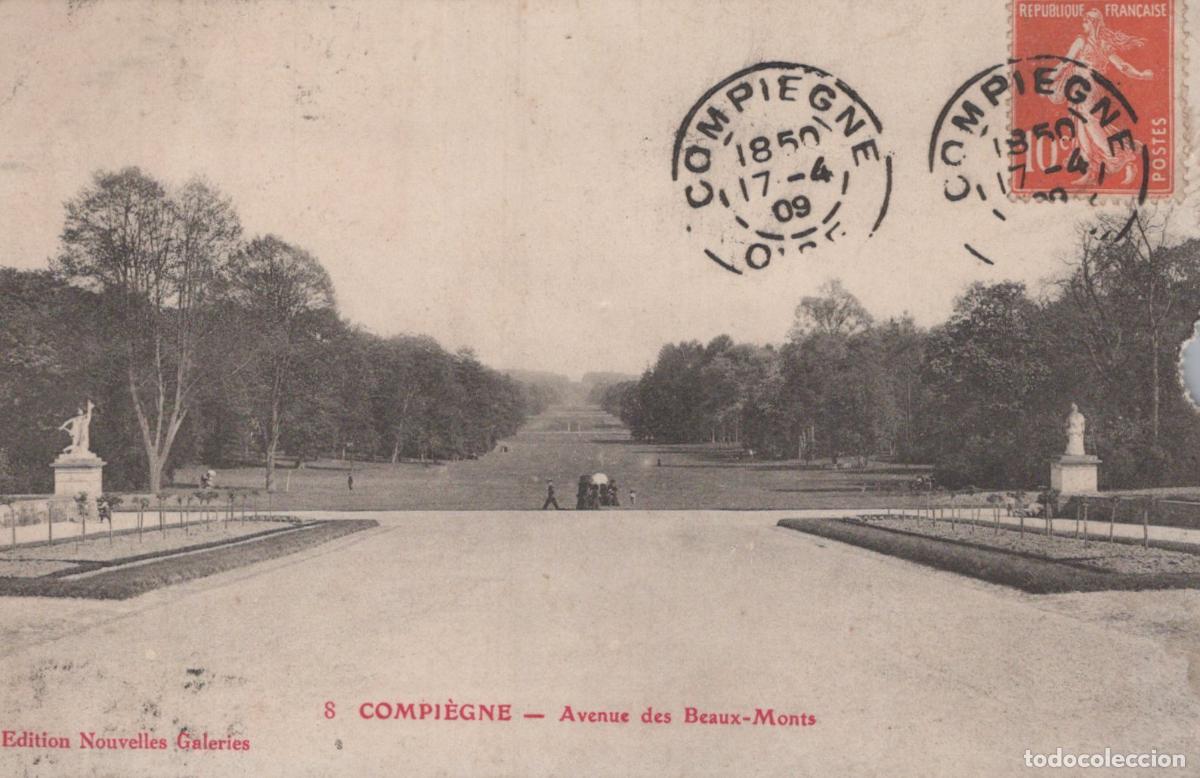 Postcards: France Compi&egrave;gne Avenue des Beaux Monts Parc Statues *YAC985