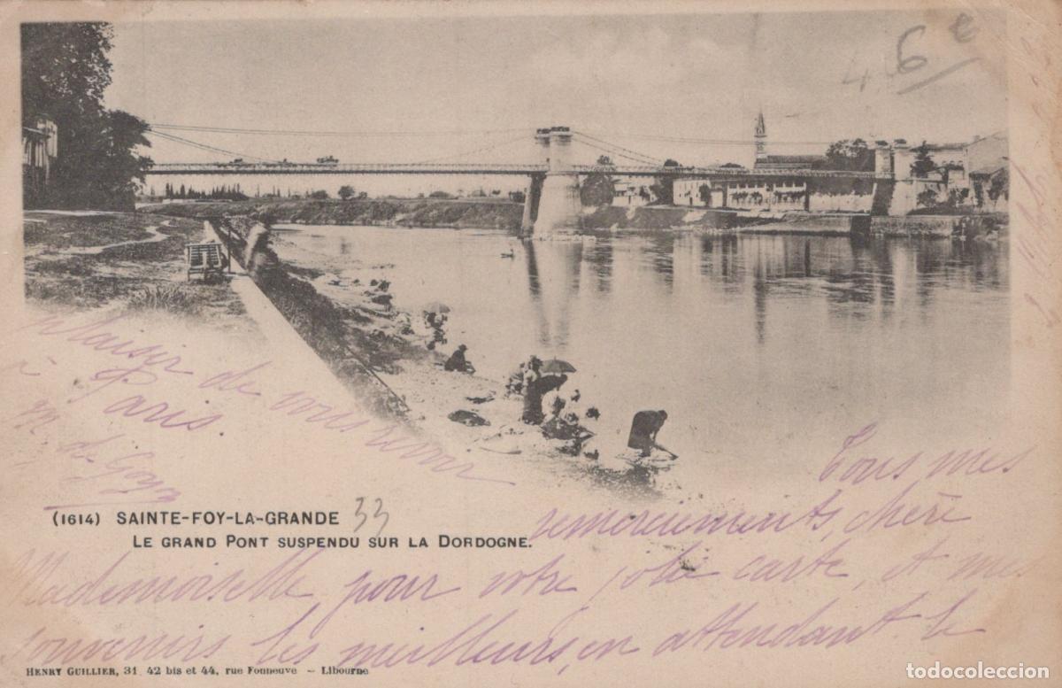 Cartoline: France Sainte Foy la Grande Pont Suspendu Dordogne *YAC758