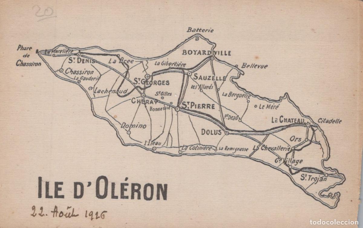 Postkarten: France &Icirc;le D Ol&eacute;ron Carte de L &Icirc;le 1926 Unposted *YAC776