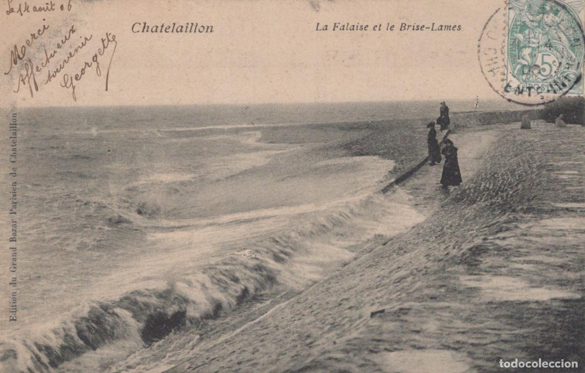 Postais: France Chatelaillon La Falaise Brise Lames 1906 *YAC881