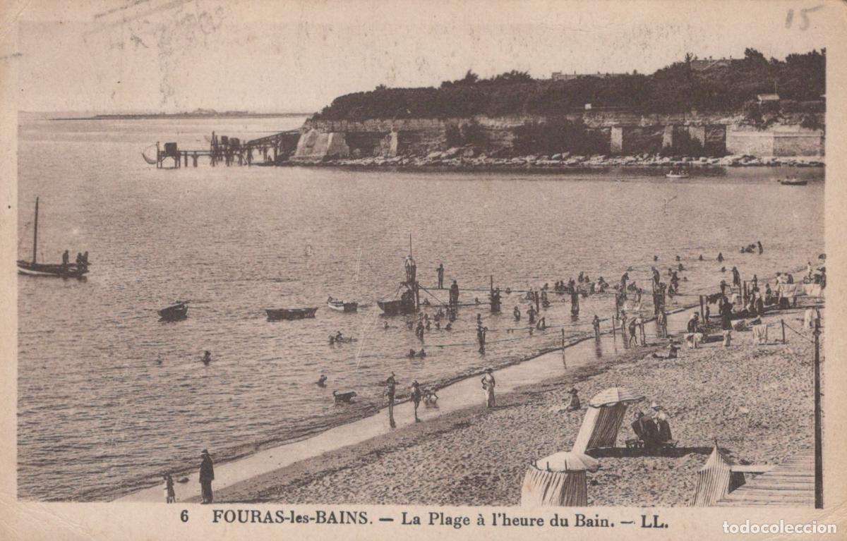 Postais: France Fouras les Bains Plage Anim&eacute;e Baigneurs Jet&eacute;e *YAC893