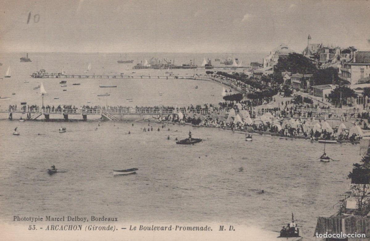 Postais: France Arcachon Boulevard Promenade Foule Unposted *YAC906