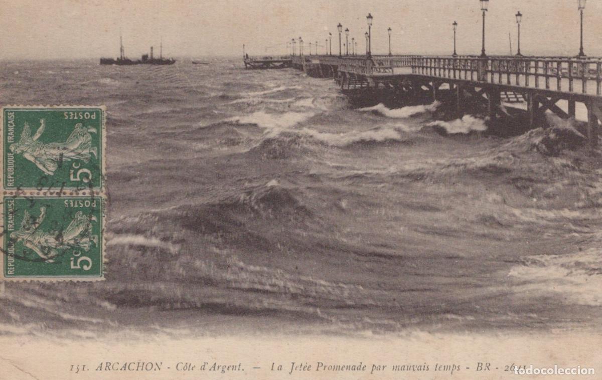 Postales: France Arcachon Jetee Promenade Mauvais Temps *YAC979