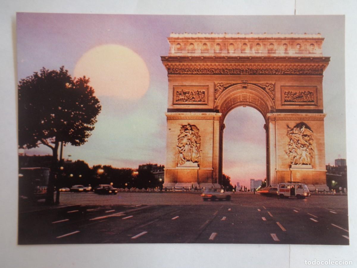 Postcards: POSTAL DE PARIS ( FRANCIA ): PUESTA DE SOL SOBRE EL ARCO DEL TRIUNFO