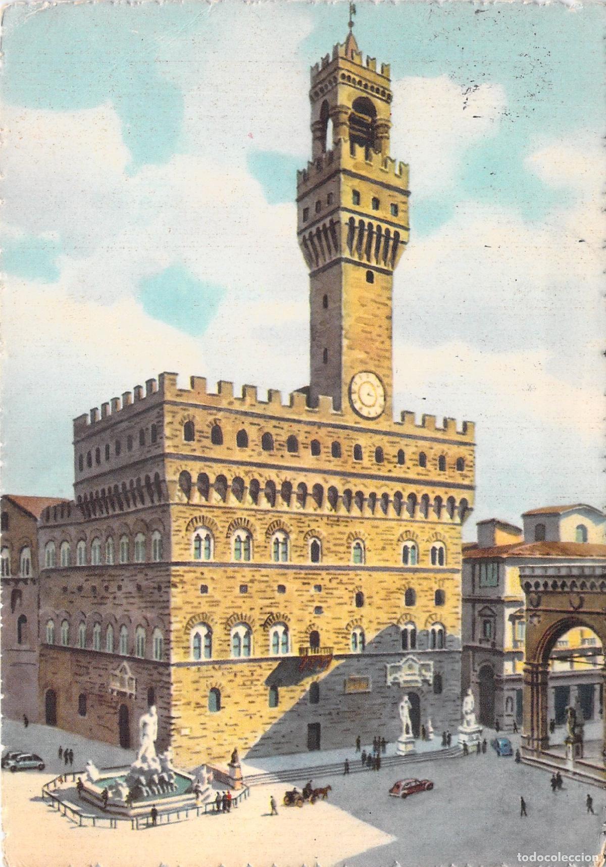 Postales: Postal de Florencia con ilustraci&oacute;n del Palazzo della Signoria