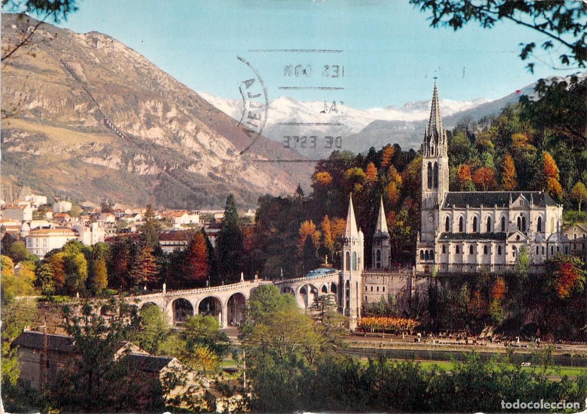 Postales: Postal de Lourdes, Bas&iacute;lica y Pic du Jer en Francia
