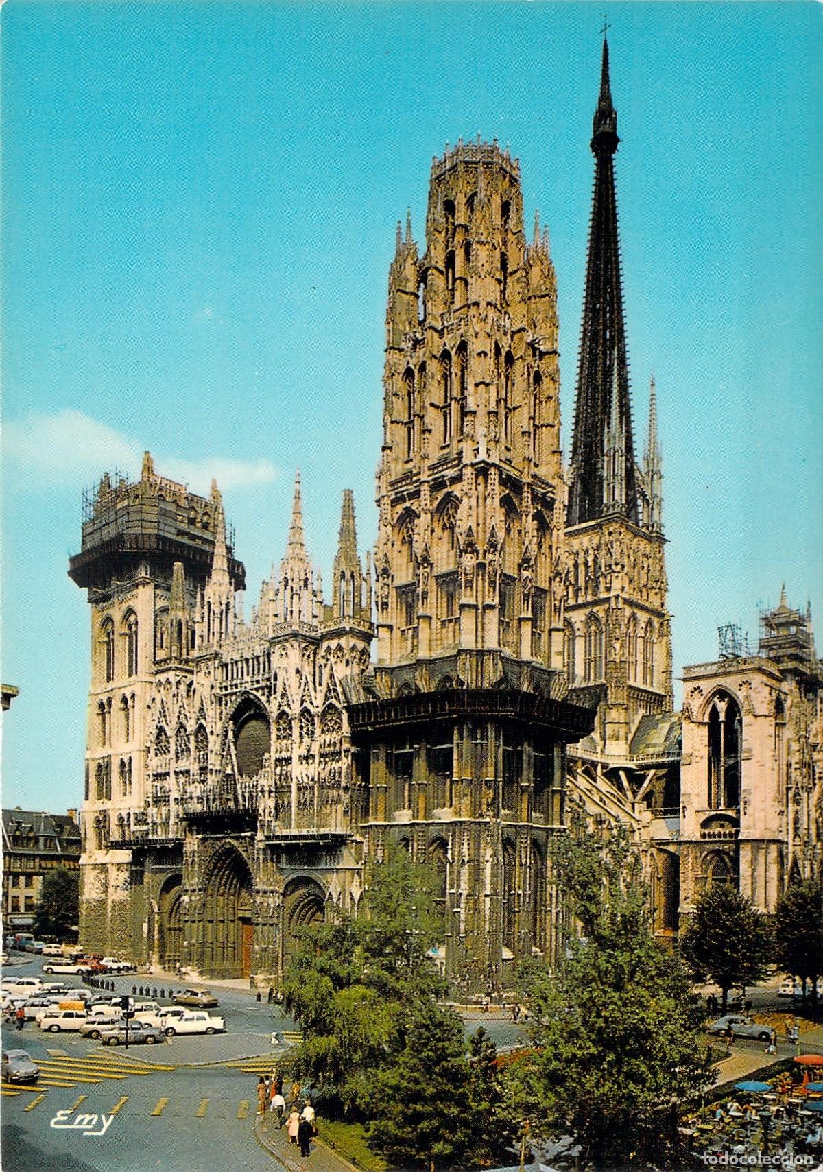 Postales: Postal de la Catedral de Rouen en Normand&iacute;a Francia