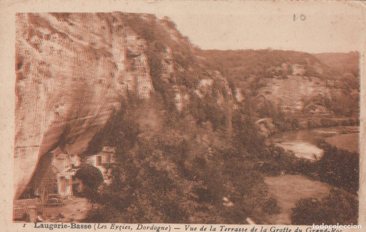 Cartoline: France Les Eyzies Grotte Grand Roc Laugerie Basse Falaise Pr&eacute;historique *YAD019