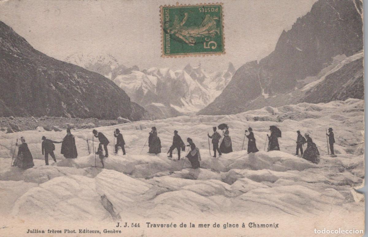 Cartoline: France Chamonix Haute Savoie Mer de Glace Alpinistes Post&eacute;e *YAD002