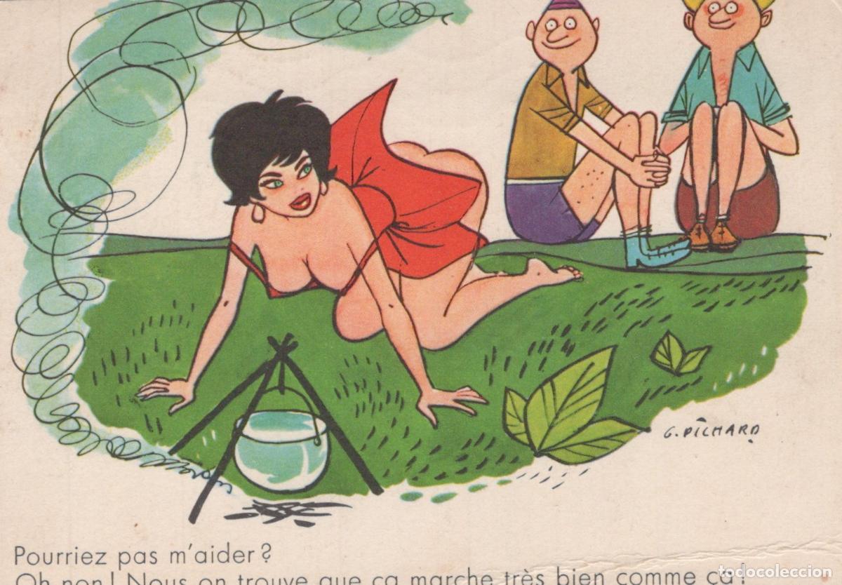 Cartoline: France Sartrouville Humour Dessin Anim&eacute; Femme Sexy Cuisinant Affranchie *YAD063