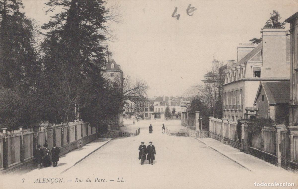 Cartoline: France Alen&ccedil;on Rue du Parc Sc&egrave;ne de Rue Anim&eacute;e *YAD014