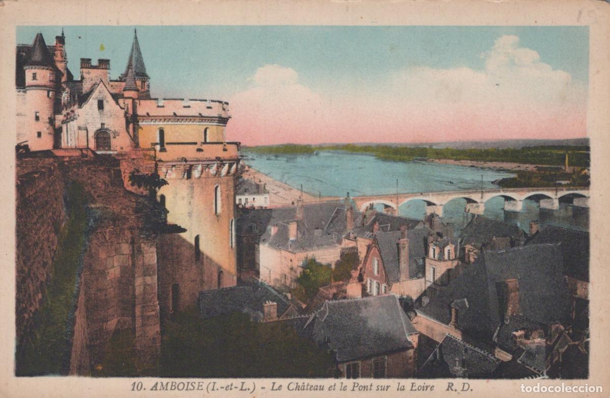Cartoline: France Amboise Ch&acirc;teau Pont sur la Loire Unposted *YAD036