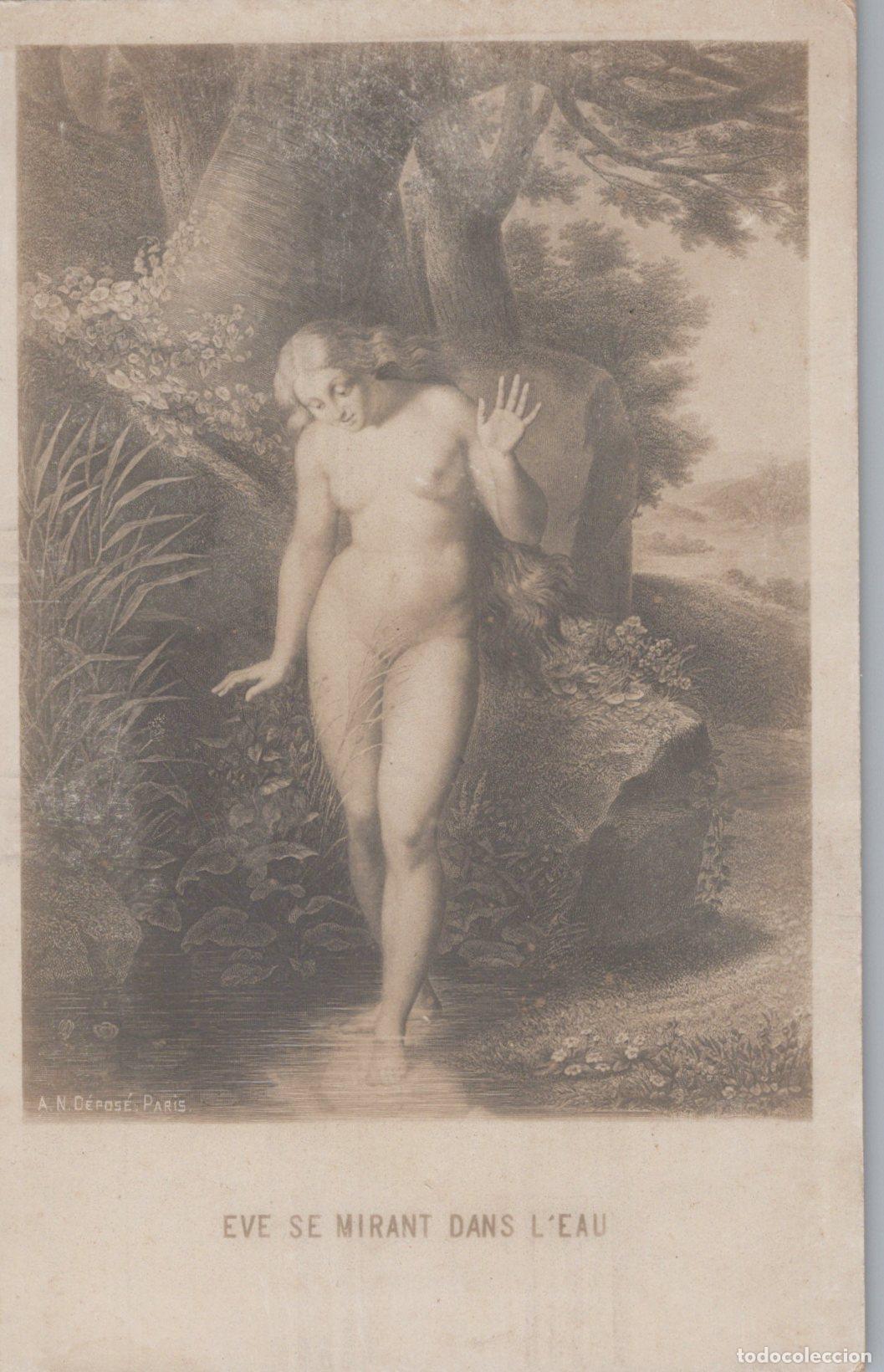 Cartes Postales: France Paris &Icirc;le de Art Mythologique Nu F&eacute;minin Eve Se Mirant Dans L Eau *YAD096