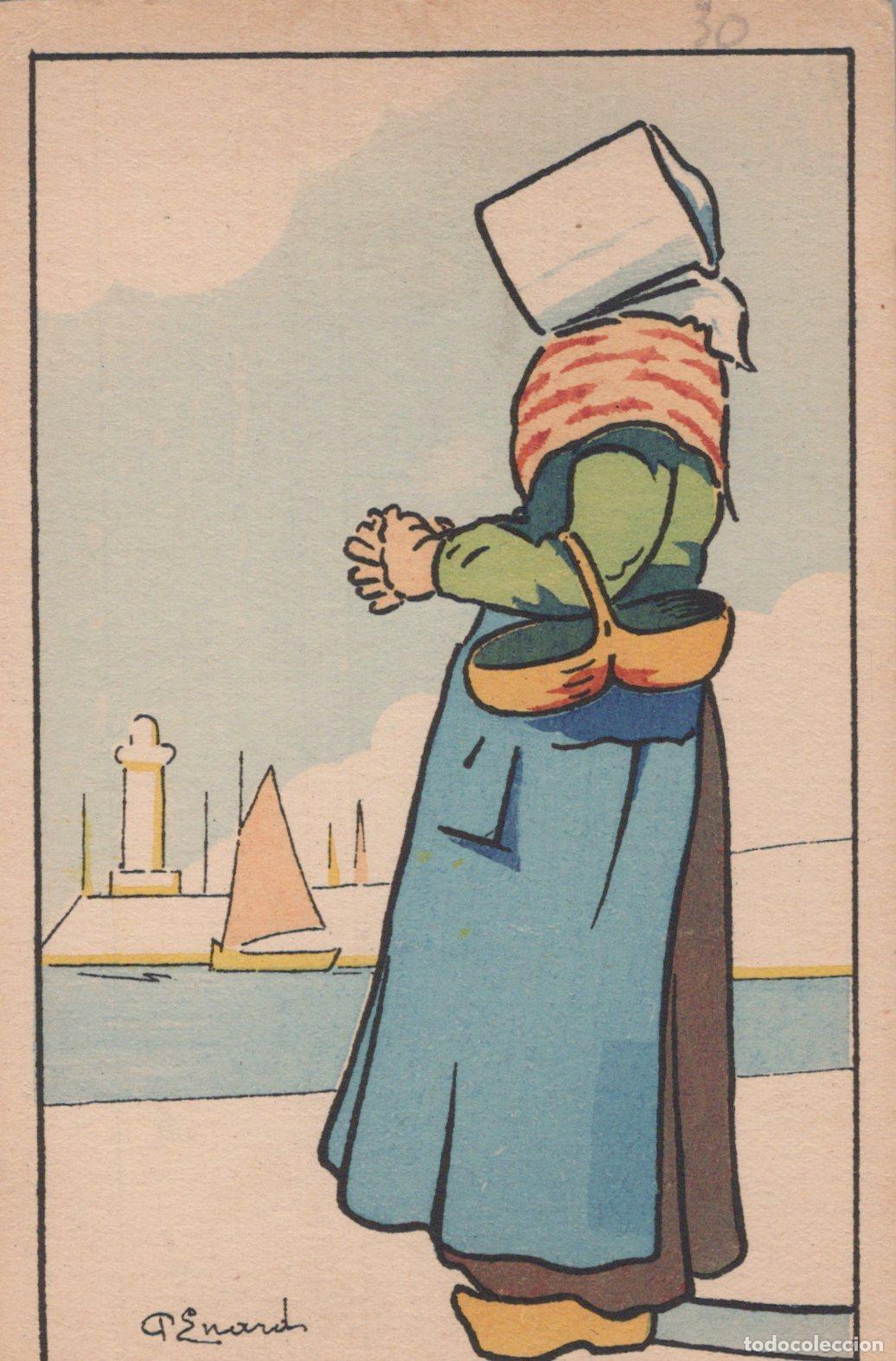 Cartes Postales: France Ile D Ol&eacute;ron Femme P&ecirc;cheur Port G Enard Unposted *YAD194
