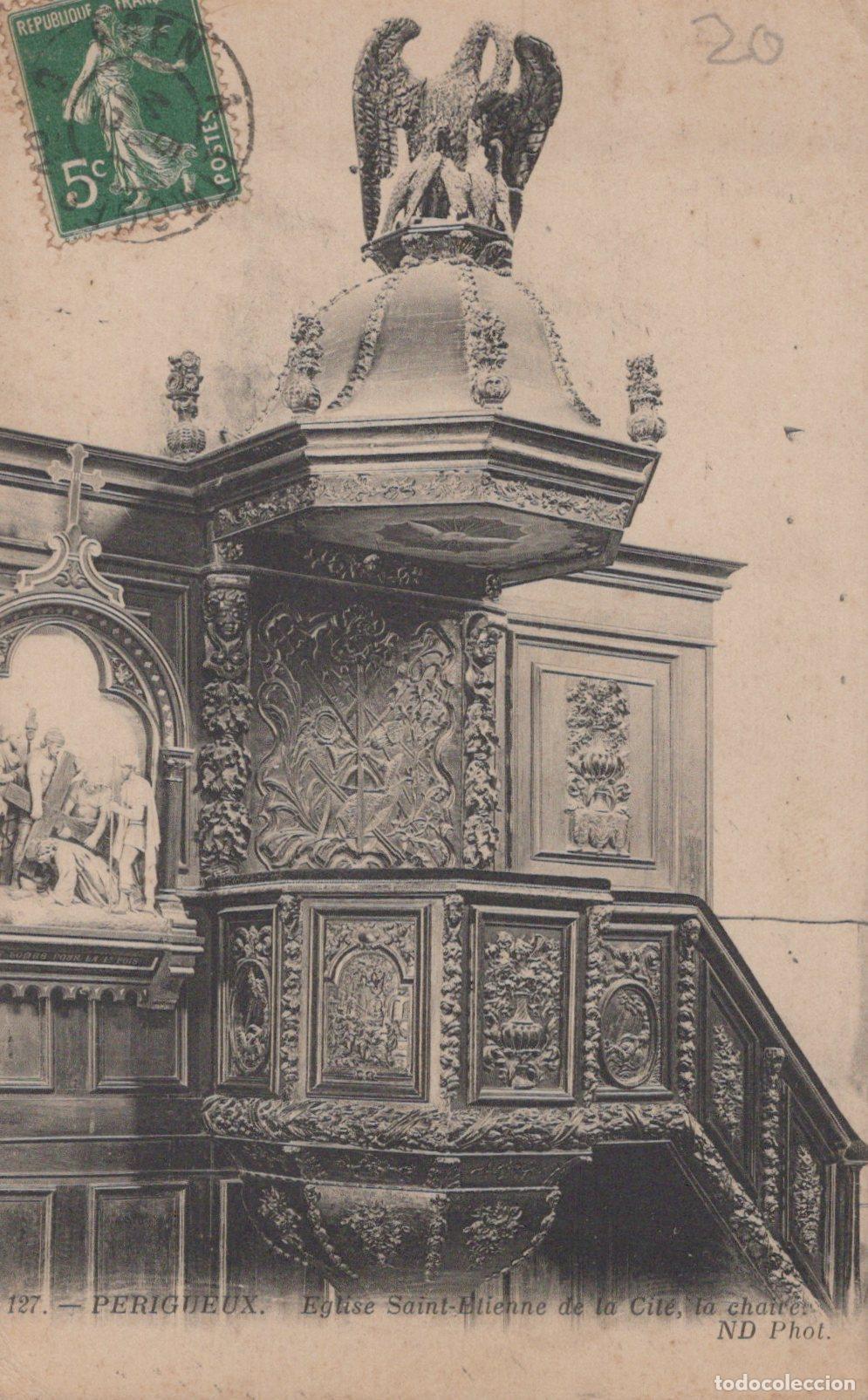 Postcards: France Perigueux &Eacute;glise Saint &Eacute;tienne Chaire Bois Sculpt&eacute;e *YAD209