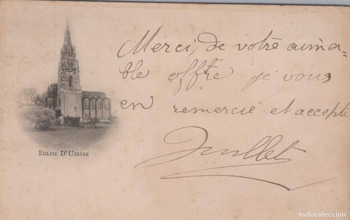 Cartoline: France Uzeste &Eacute;glise Saint Pierre Architecture Rurale Clocher Gothique *YAD300