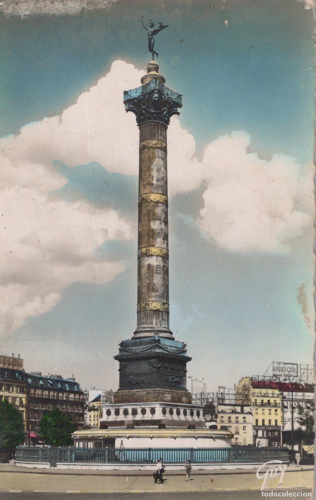 Cartoline: France Paris &Icirc;le de Colonne de Juillet Place Bastille Real Photo *YAD251