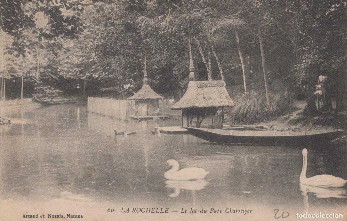 Postkarten: France La Rochelle Lac Parc Charruyer Cygnes Post&eacute;e *YAD374