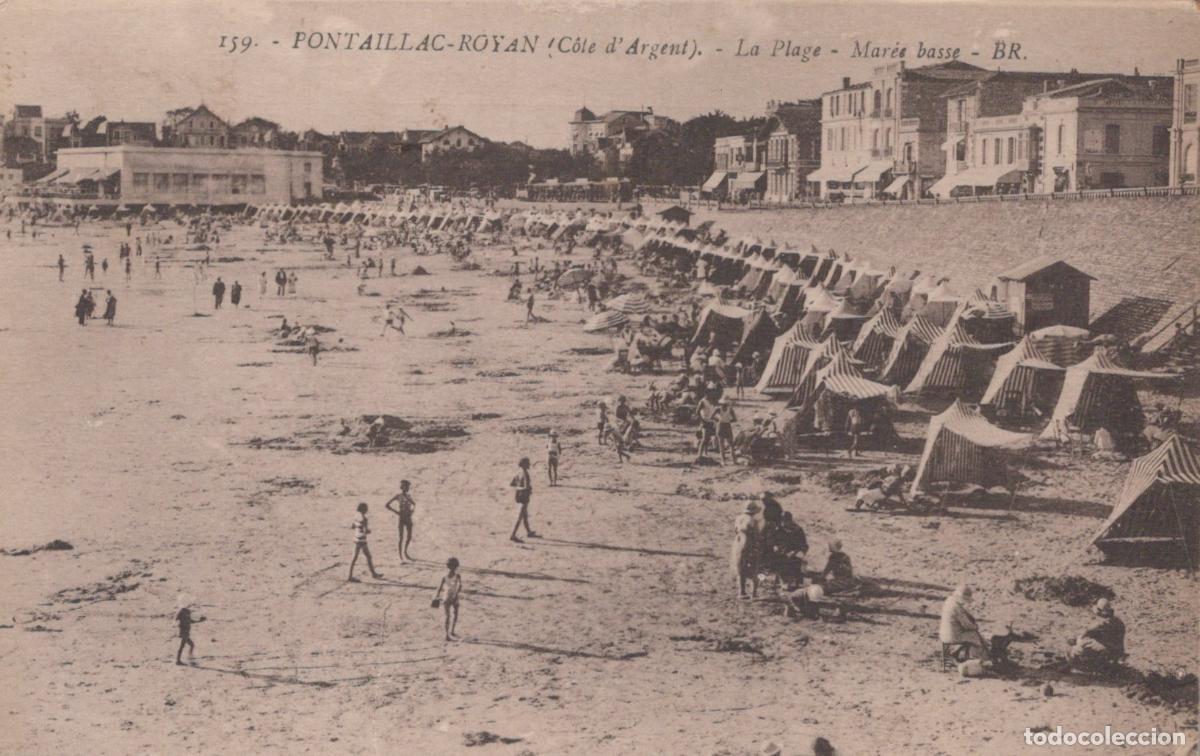 Cartes Postales: France Royon Pontaillac Plage Mar&eacute;e Basse Sc&egrave;ne de Vie Tentes *YAD416