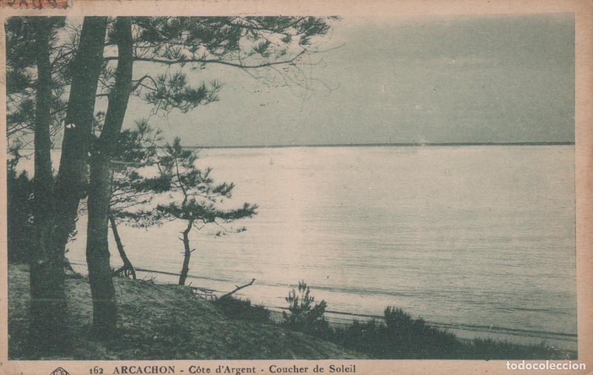 Cartoline: France Arcachon C&ocirc;te D Argent Paysage Marin Coucher Soleil Affranchie *YAD570