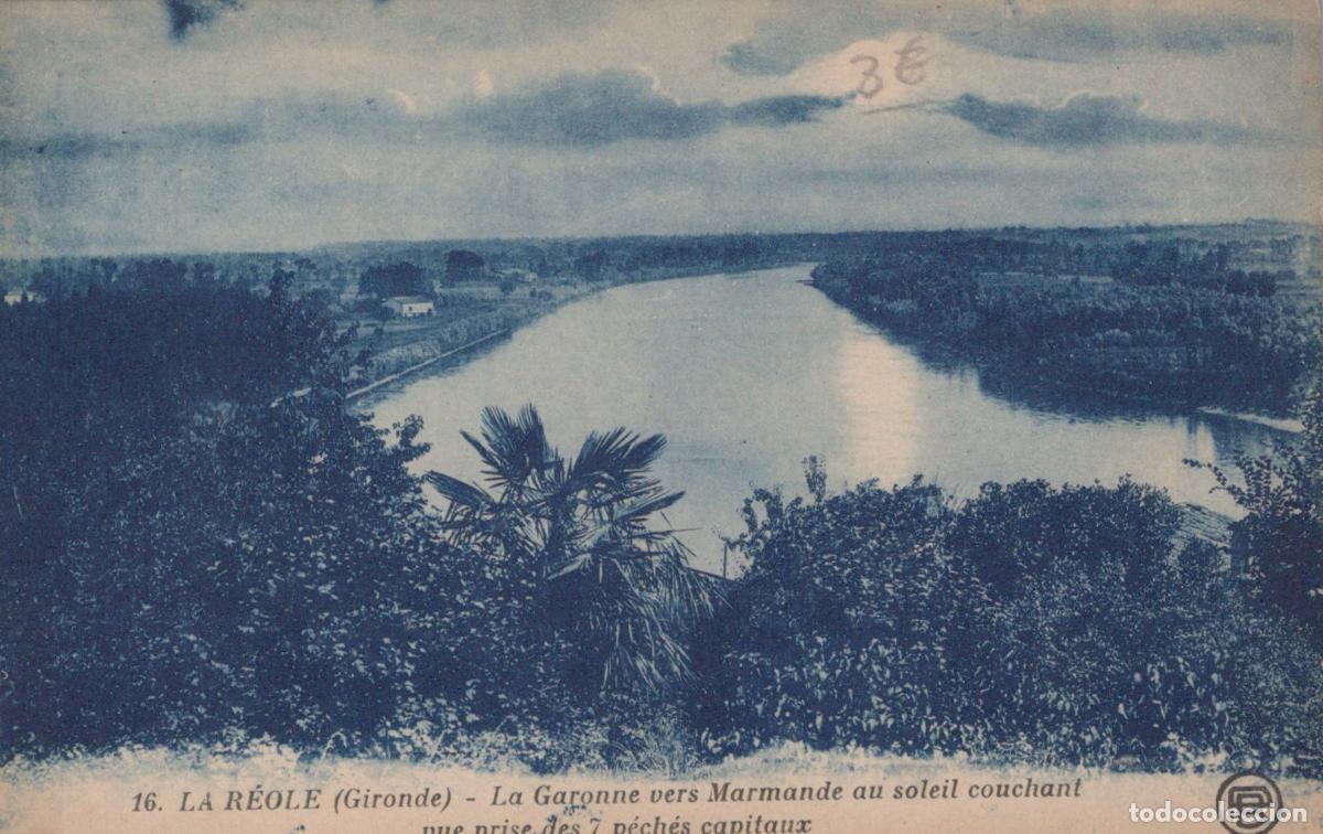 Postcards: France La R&eacute;ole Paysage Garonne Vers Marmande Coucher Soleil *YAD581
