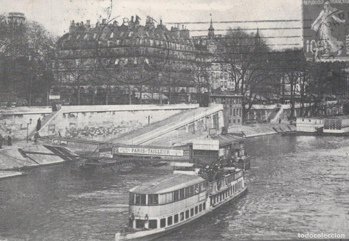 Postcards: France Paris &Icirc;le de Quai du Louvre Bateaux Mouches *YAD731