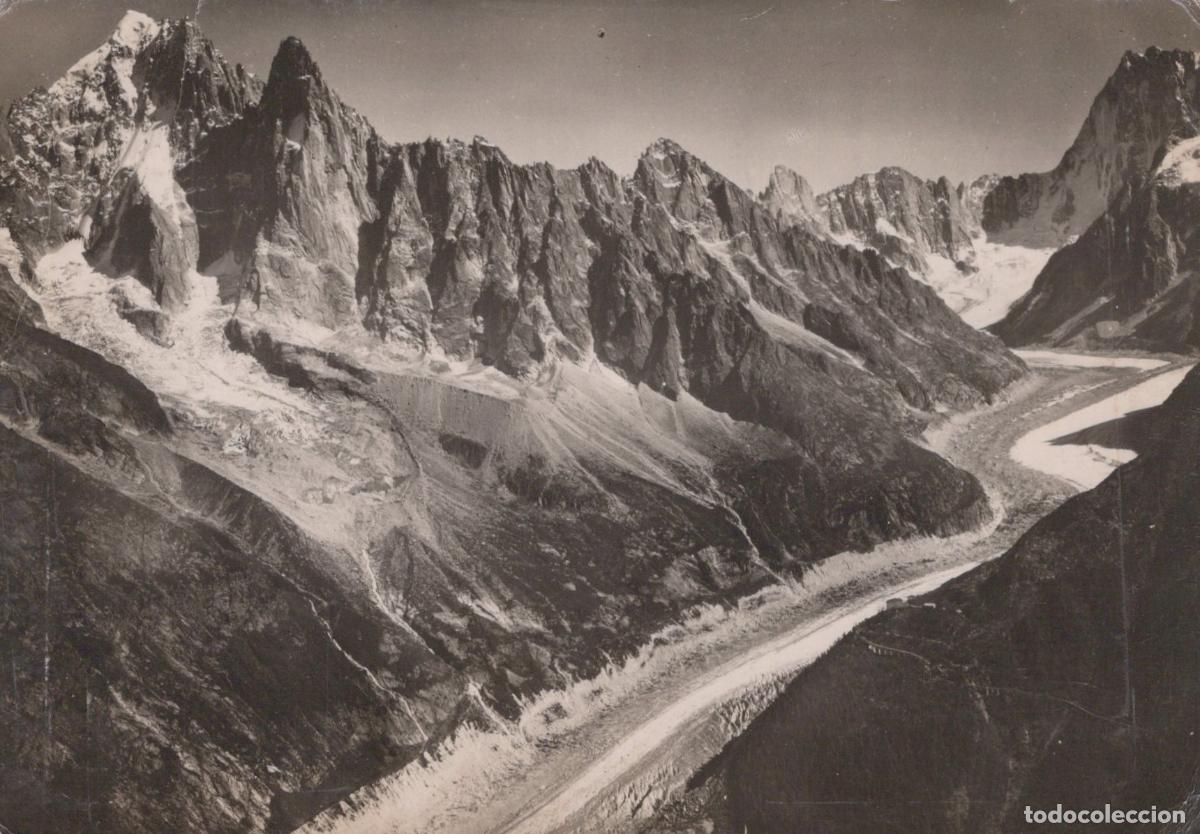 Postales: France Chamonix Mont Blanc Mer de Glace Aiguille Dru Verte Unposted *YAD805