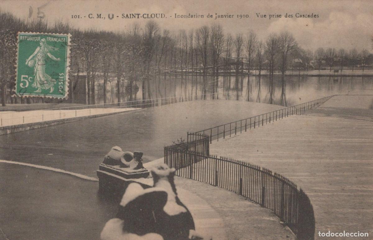 Postais: France Saint Cloud &Icirc;le de Inondation Cascades 1910 *YAD945