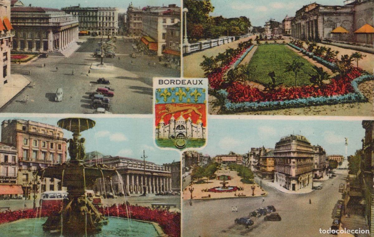Postales: France Bordeaux Vues Pl Com&eacute;die Fontaine Gd Th&eacute;&acirc;tre Jardins *YAD932