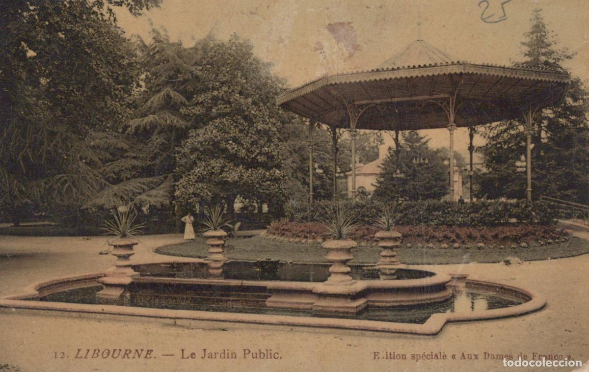 Postkarten: France Libourne Jardin Public Kiosque Fontaine Architecture *YAD041