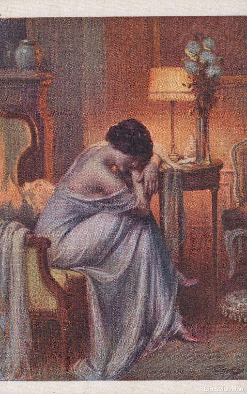 Postkarten: France Paris &Icirc;le de Femme M&eacute;lancolique Un Nuage Art *YAD102