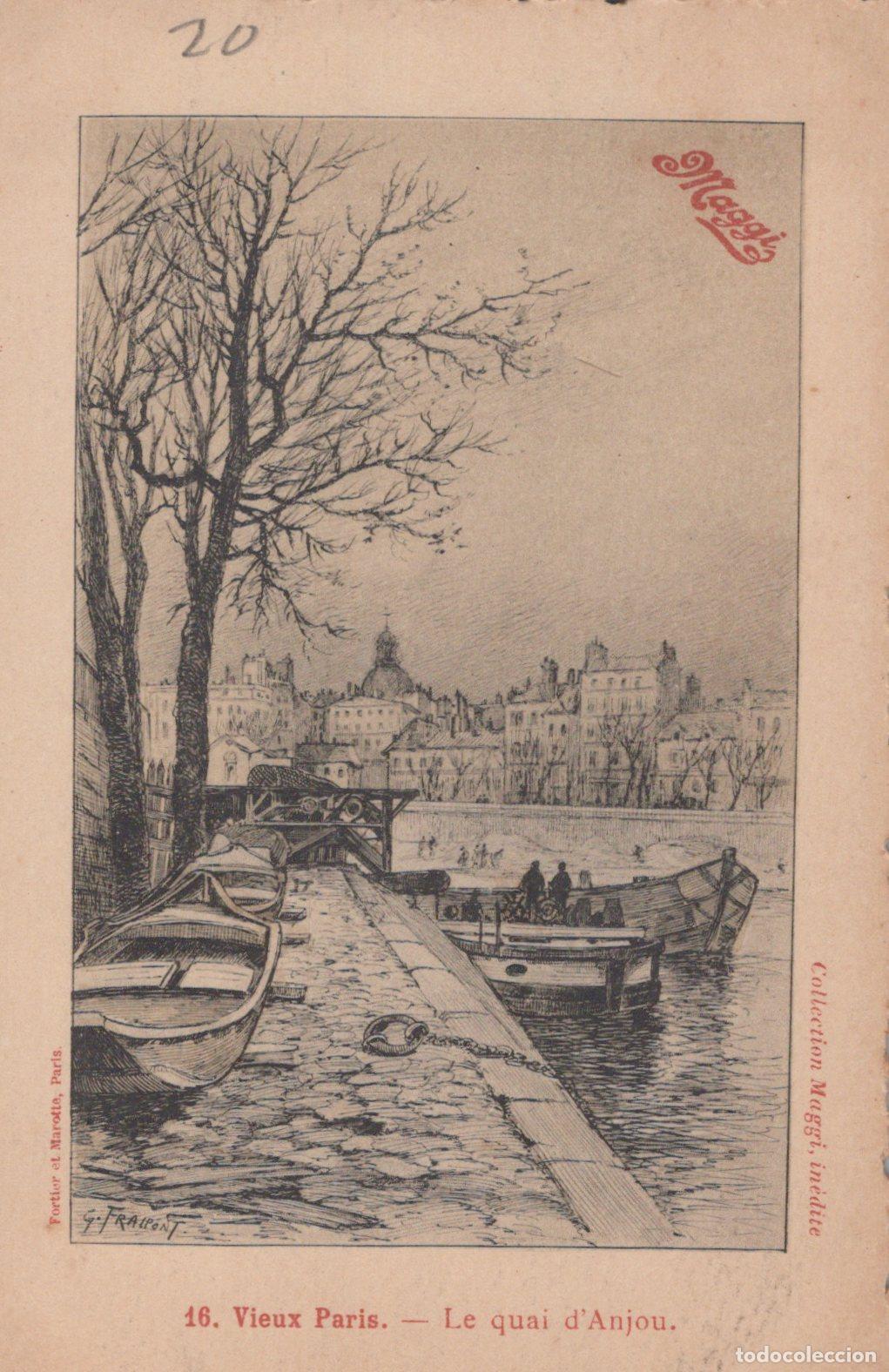 Postcards: France Paris &Icirc;le de Quai D Anjou Bateaux sur Seine *YAD138