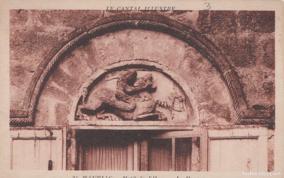 Postcards: France Mauriac Tympan Romanesque Sculpture Dragon *YAD267