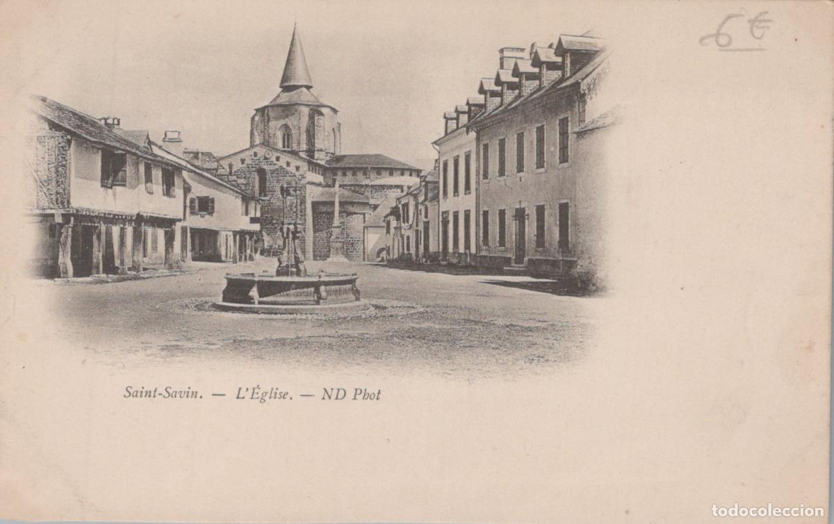 Postcards: France Saint Savin &Eacute;glise Romane Place Fontaine *YAD347