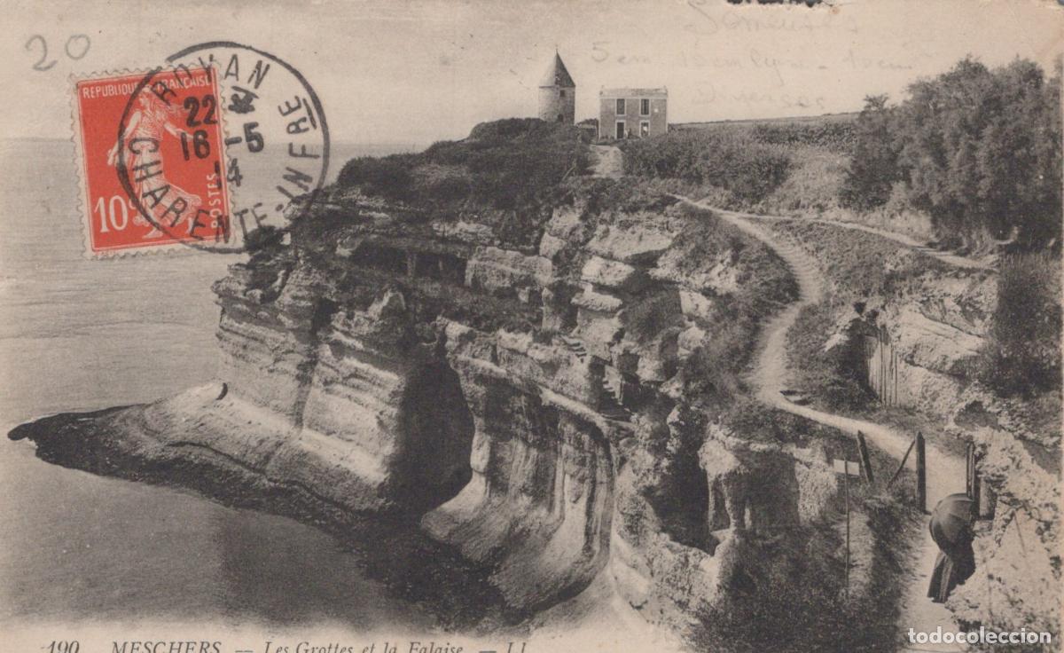Postcards: France Meschers Grottes Falaise Paysage C&ocirc;tier 1918 *YAD417