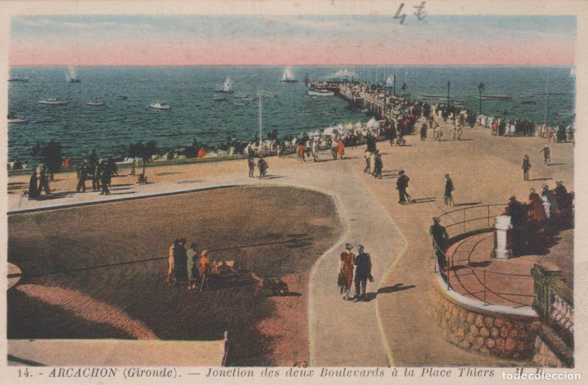 Postales: France Arcachon Jonction Boulevards Place Thiers Jet&eacute;e Unposted *YAD568