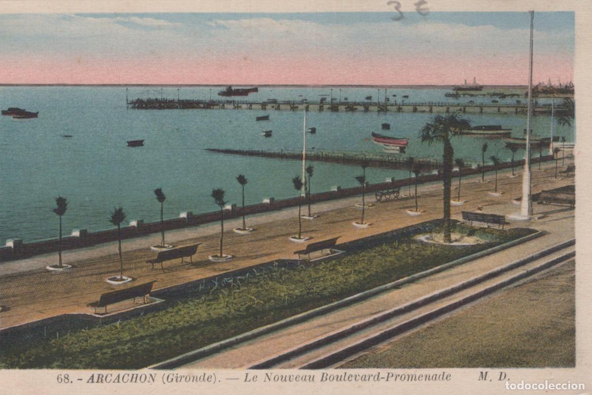 Postcards: France Arcachon Gironde le Nouveau Boulevard Promenade Unposted *YAD593